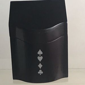 Vintage Playing Cards Wooden Box Hinged Top Decorated All 4 Suits